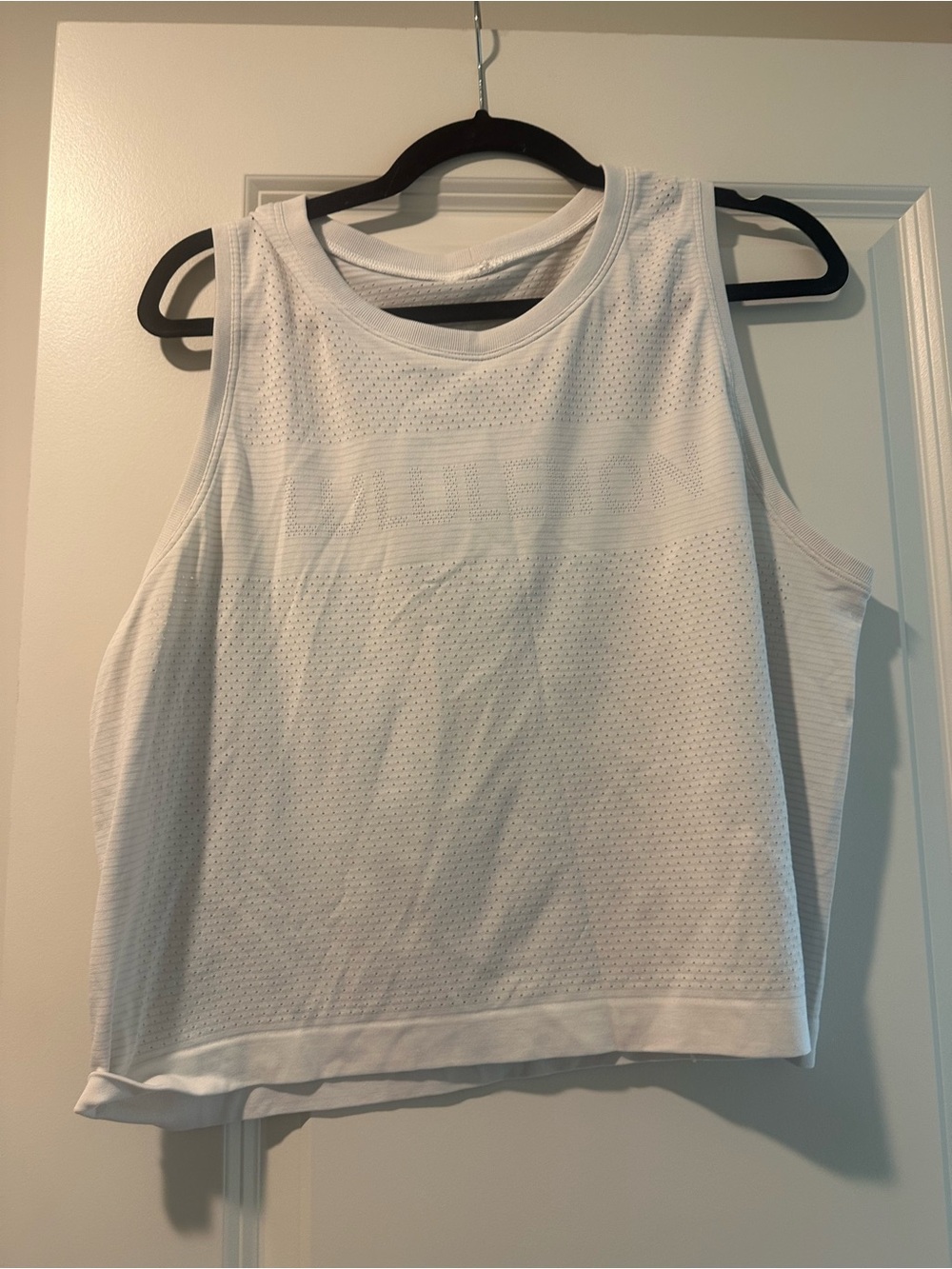 lululemon athletica White Sleeveless Mesh Performance Tank